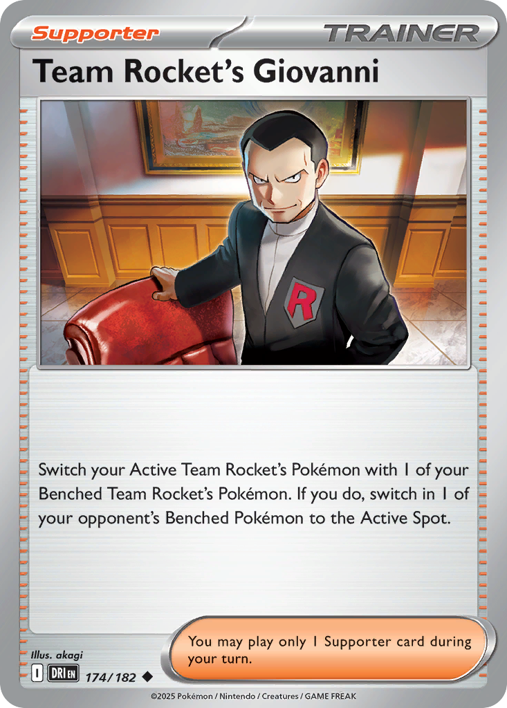 Carta Pokémon Team Rocket's Giovanni de Destined Rivals #174