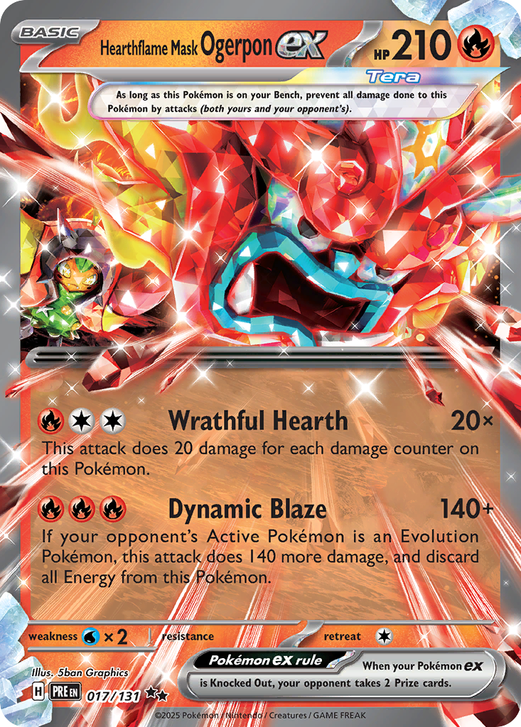 Hearthflame Mask Ogerpon ex - 17/131 - Prismatic Evolutions SV8PT5 - Double Rare