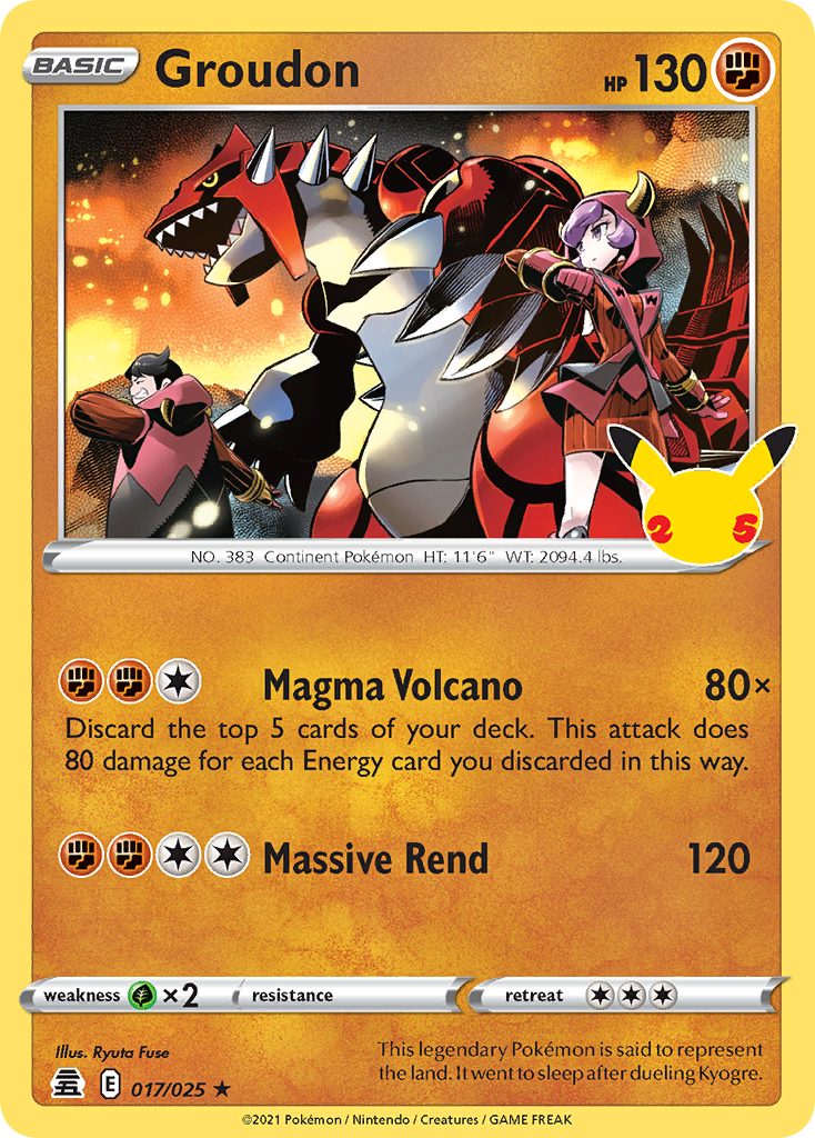 Groudon - 17/25 - Celebrations CEL25 - Rare