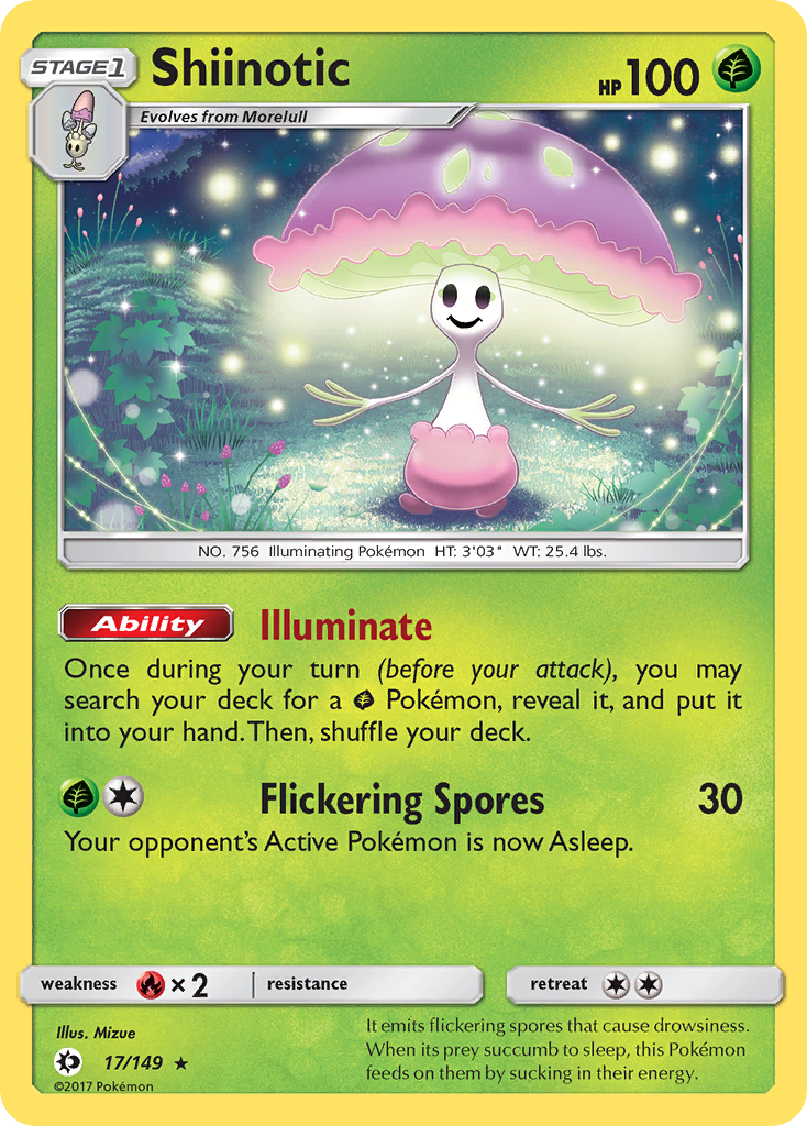 Shiinotic - 17/149 - Sun & Moon SM1 - Rare Holo