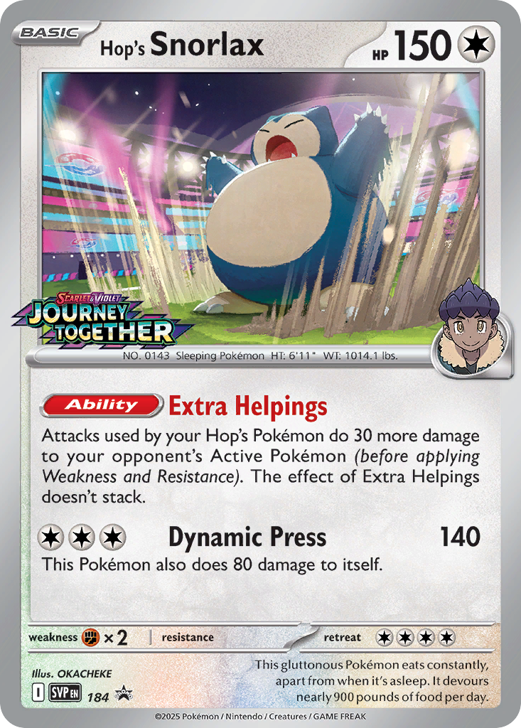 Hop's Snorlax - 184/150 - Scarlet & Violet Promos SVP - Promo