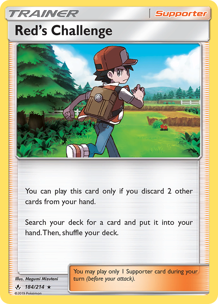 Red's Challenge - 184/214 - Unbroken Bonds SM10 - Rare Holo