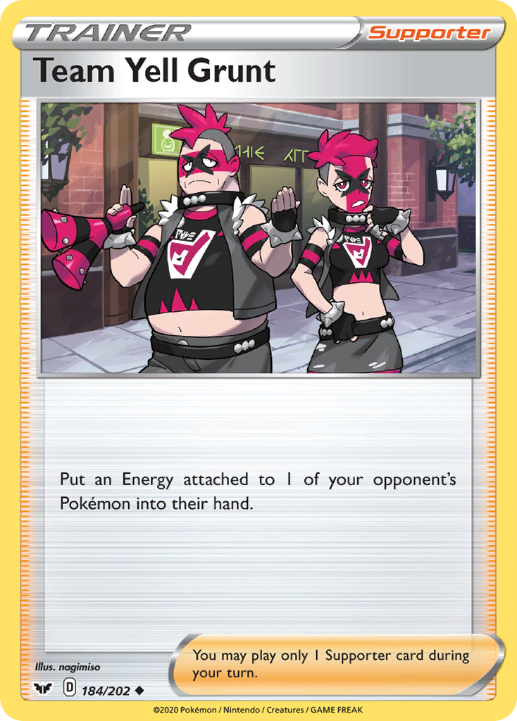 Team Yell Grunt - 184/202 - Sword & Shield SWSH1 - Uncommon