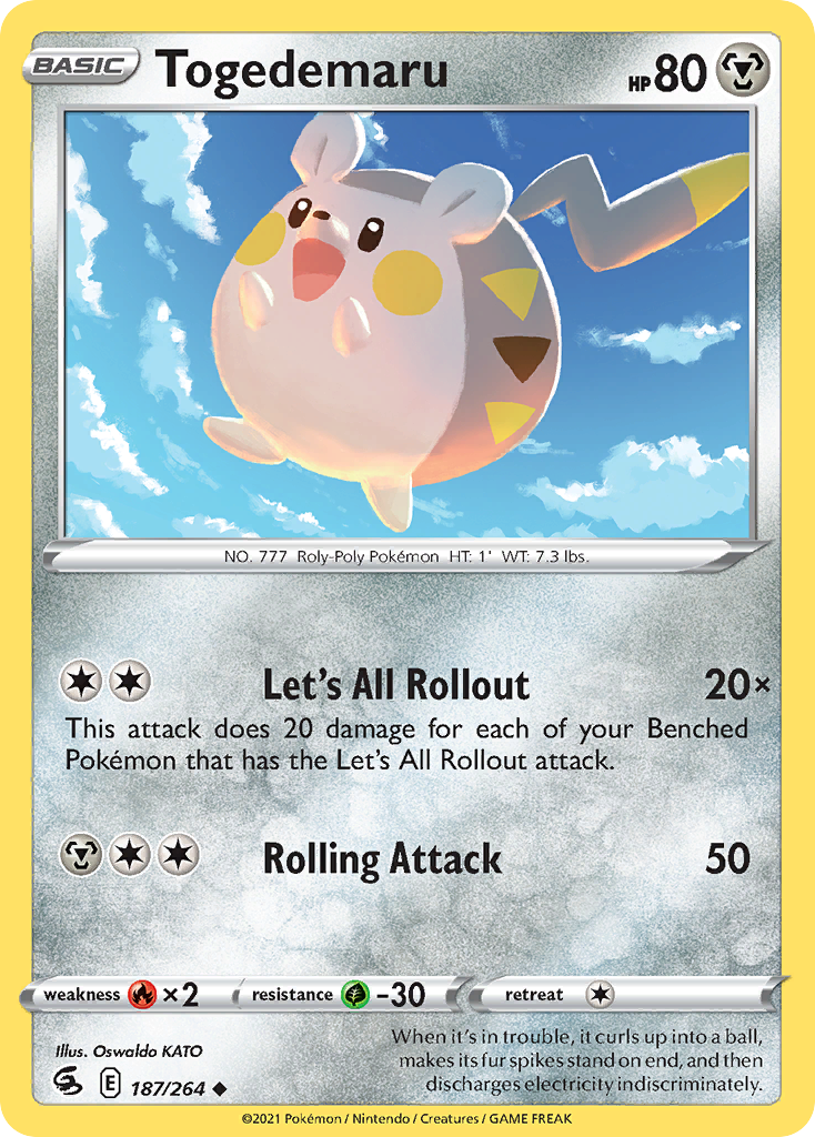 Togedemaru - 187/264 - Fusion Strike SWSH8 - Uncommon