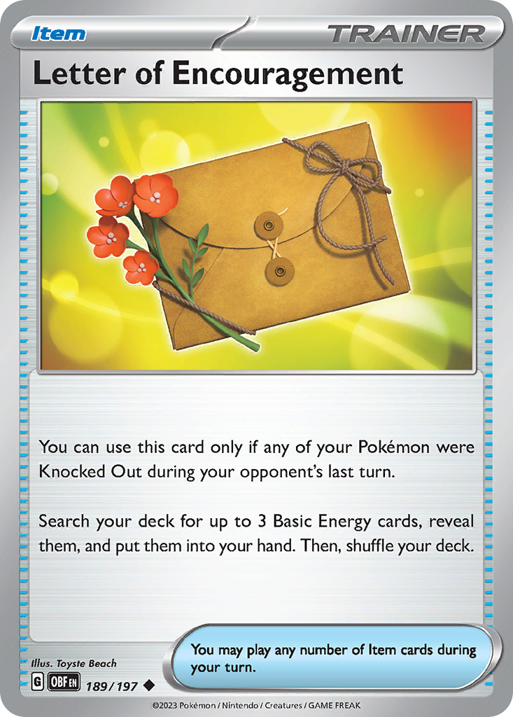 Letter of Encouragement - 189/197 - Obsidian Flames SV3 - Uncommon