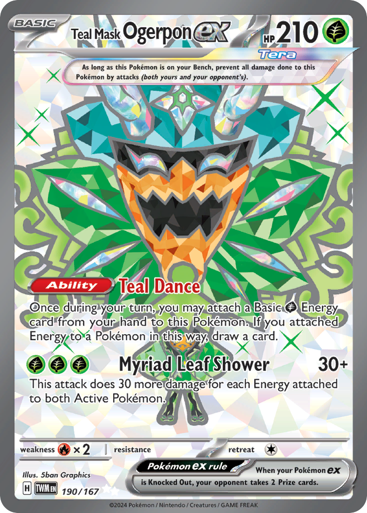 Teal Mask Ogerpon ex - 190/167 - Twilight Masquerade SV6 - Ultra Rare