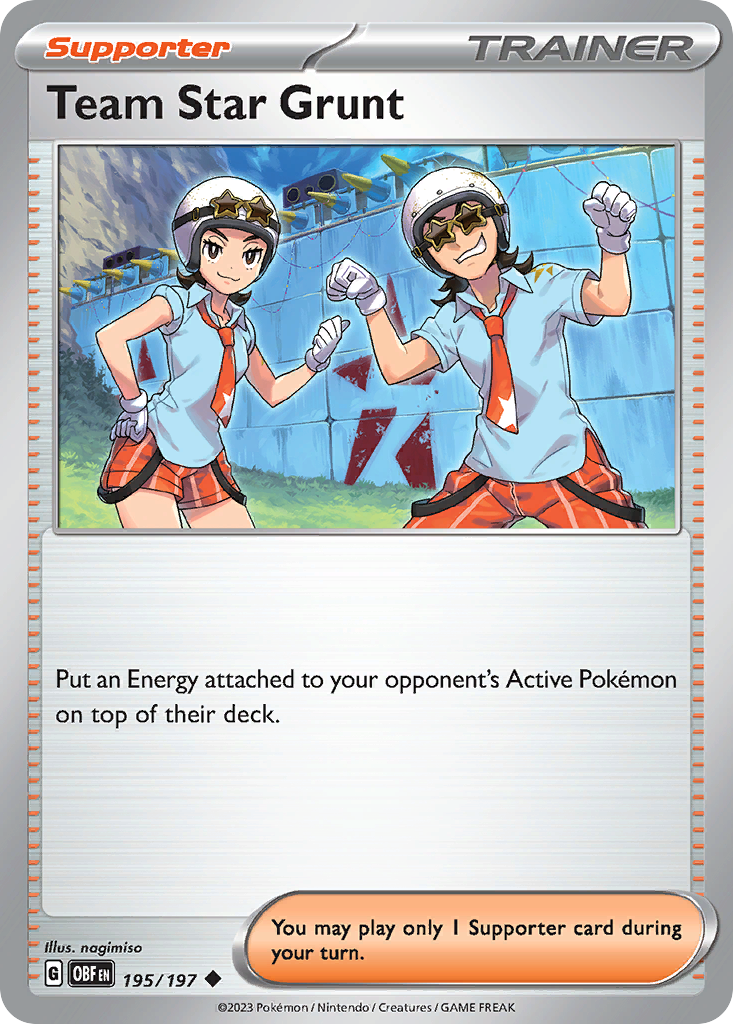 Team Star Grunt - 195/197 - Obsidian Flames SV3 - Uncommon