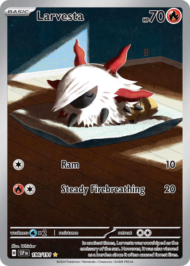 Larvesta - 196/191 - Surging Sparks SV8 - Illustration Rare