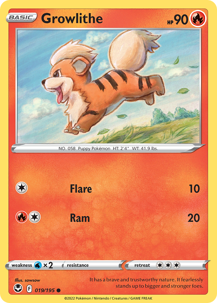 Growlithe - 19/195 - Silver Tempest SWSH12 - Common