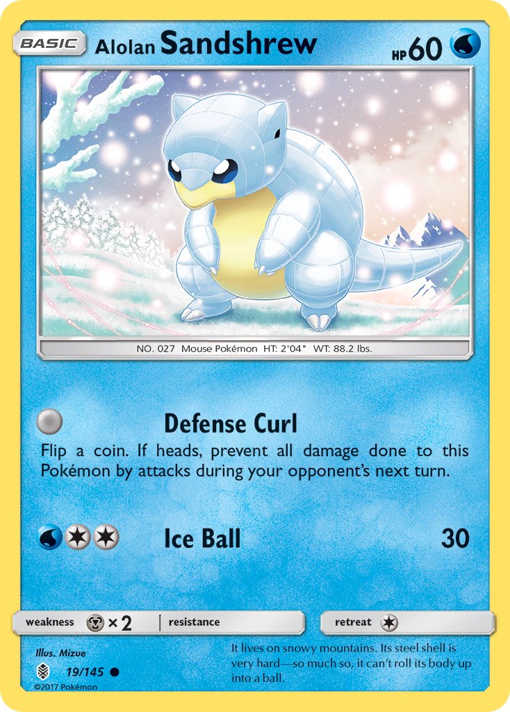 Alolan Sandshrew - 19/145 - Guardians Rising SM2 - Common
