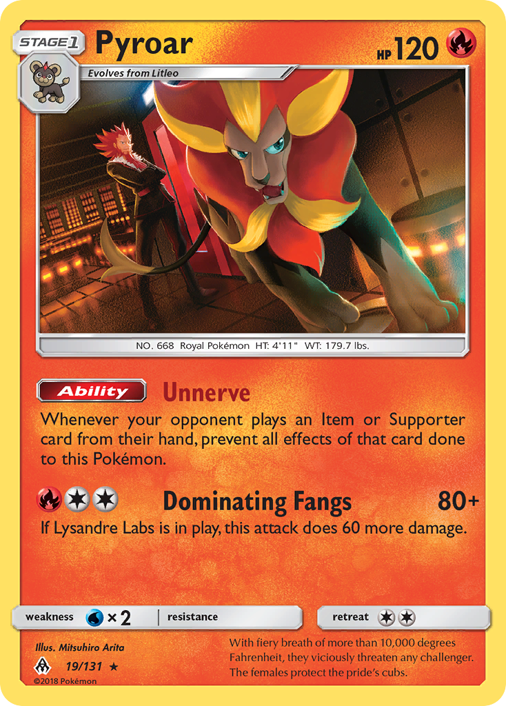 Pyroar - 19/131 - Forbidden Light SM6 - Rare Holo