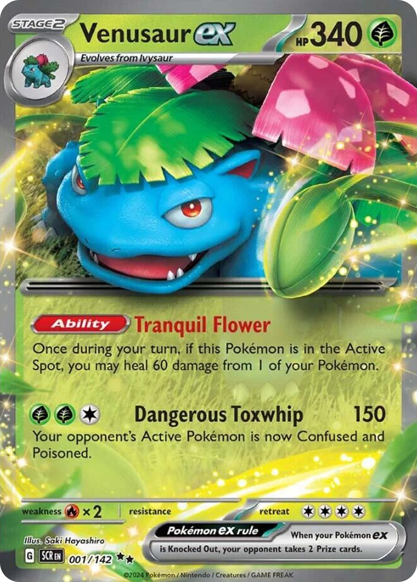 Venusaur ex - 1/142 - Stellar Crown SV7 - Double Rare