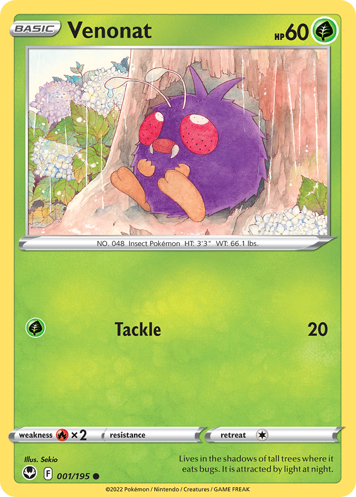 Venonat - 1/195 - Silver Tempest SWSH12 - Common