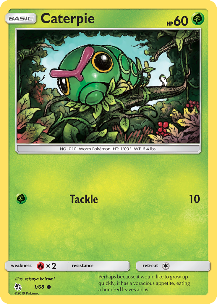 Caterpie - 1/68 - Hidden Fates SM115 - Common