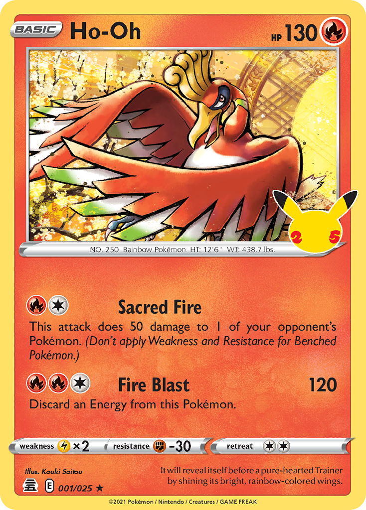 Ho-Oh - 1/25 - Celebrations CEL25 - Rare