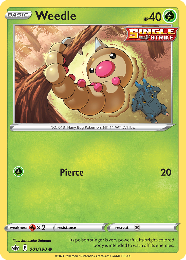 Weedle - 1/198 - Chilling Reign SWSH6 - Common