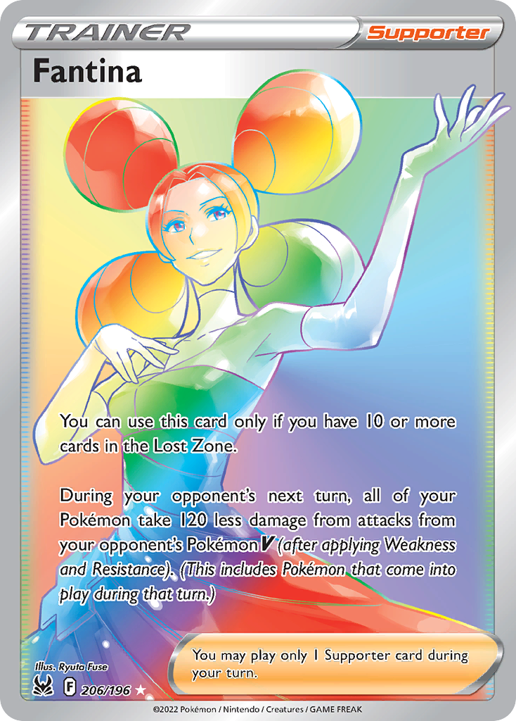Fantina - 206/196 - Lost Origin SWSH11 - Rare Rainbow
