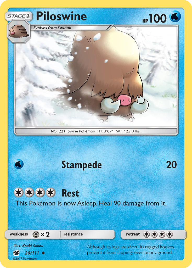 Piloswine - 20/111 - Crimson Invasion SM4 - Uncommon