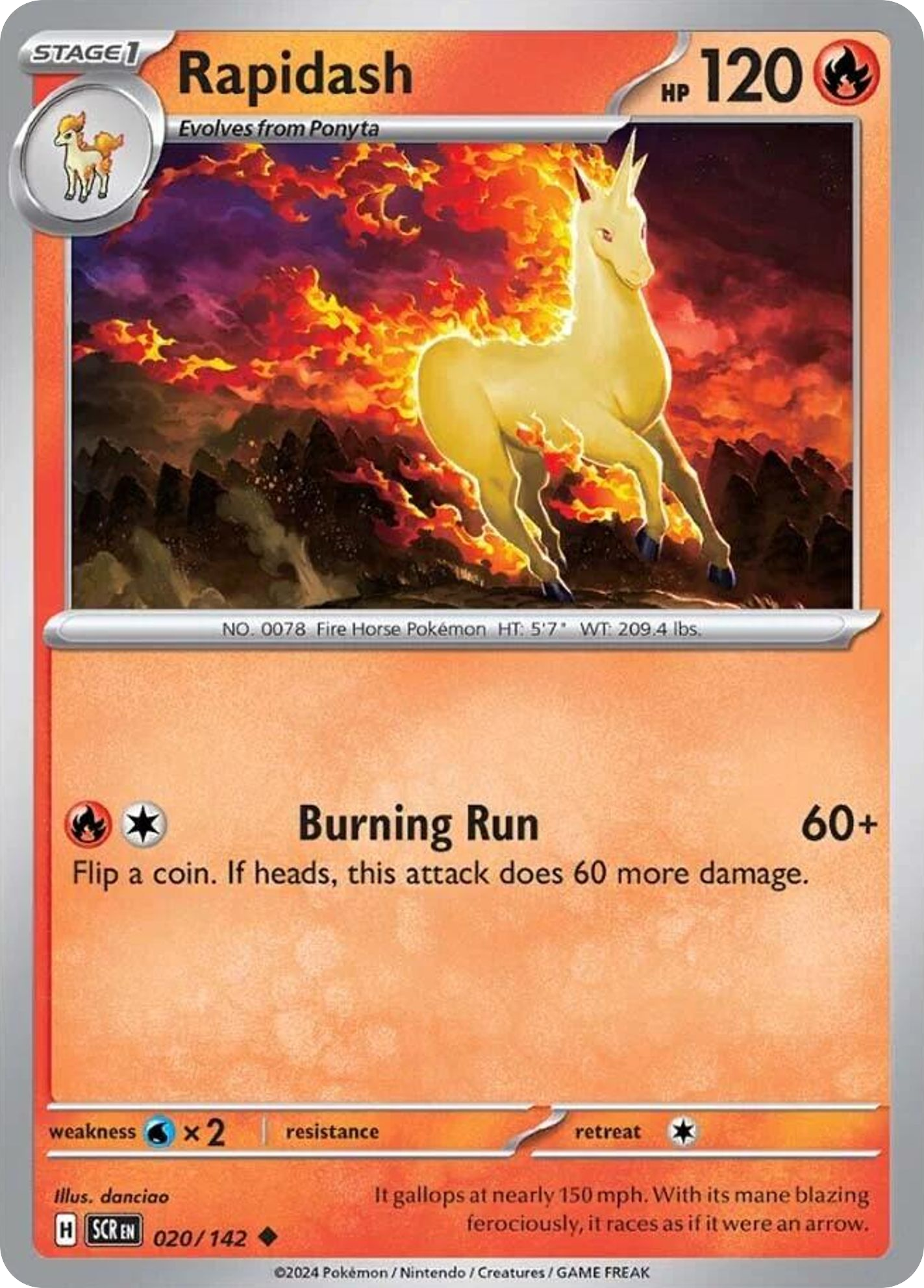 Rapidash - 20/142 - Stellar Crown SV7 - Uncommon