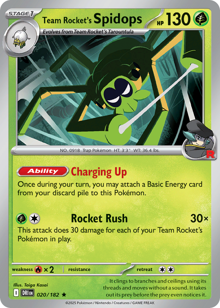 Team Rocket's Spidops - 20/182 - Destined Rivals SV10 - Rare
