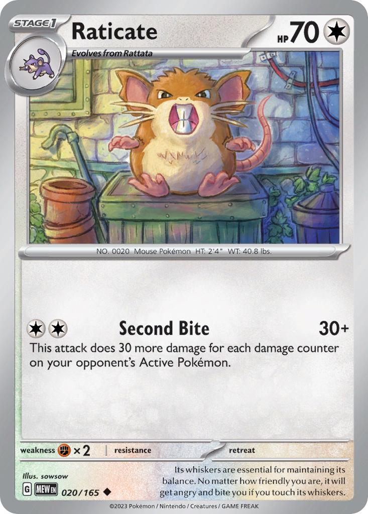 Raticate - 20/165 - 151 SV3PT5 - Uncommon