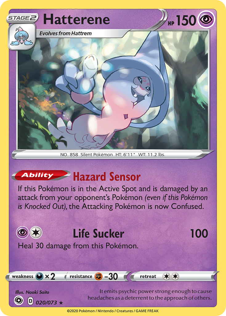 Hatterene - 20/73 - Champion's Path SWSH35 - Rare Holo