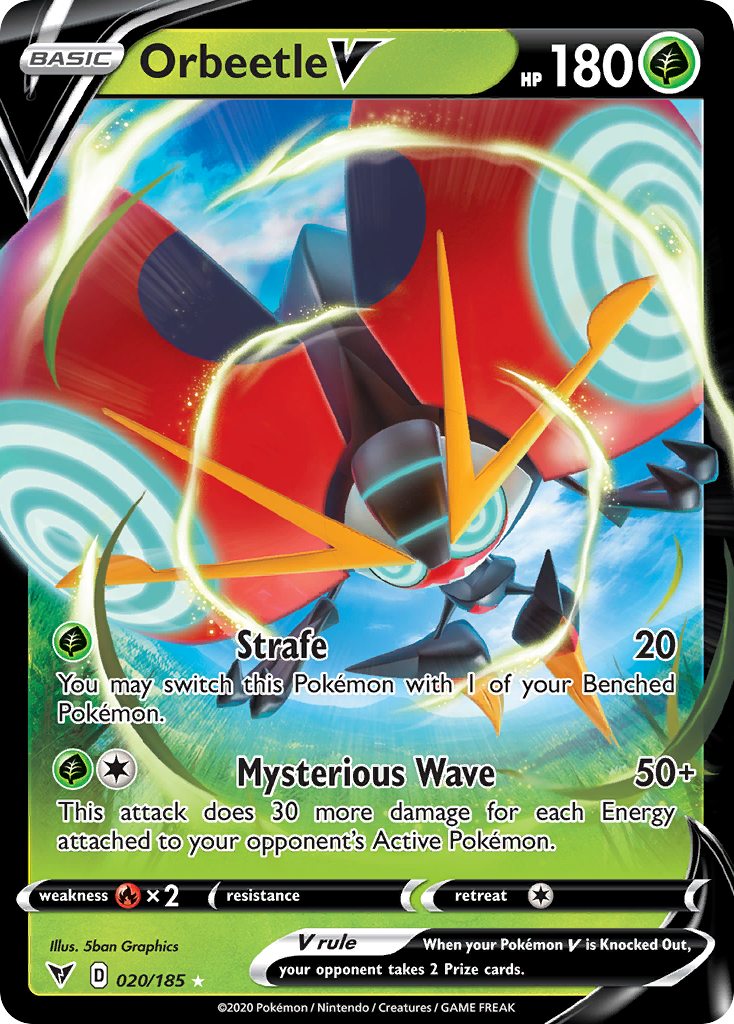 Orbeetle V - 20/185 - Vivid Voltage SWSH4 - Rare Holo V