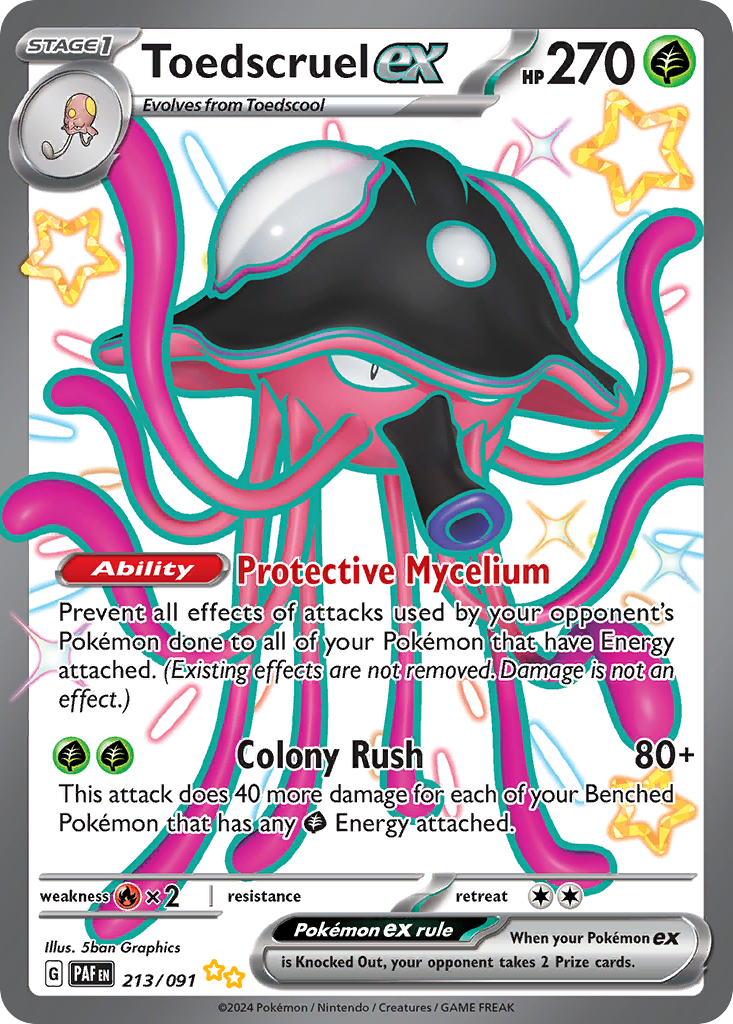 Toedscruel ex - 213/91 - Paldean Fates SV4PT5 - Shiny Ultra Rare