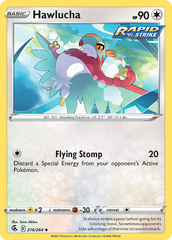 Hawlucha - 216/264 - Fusion Strike SWSH8 - Uncommon