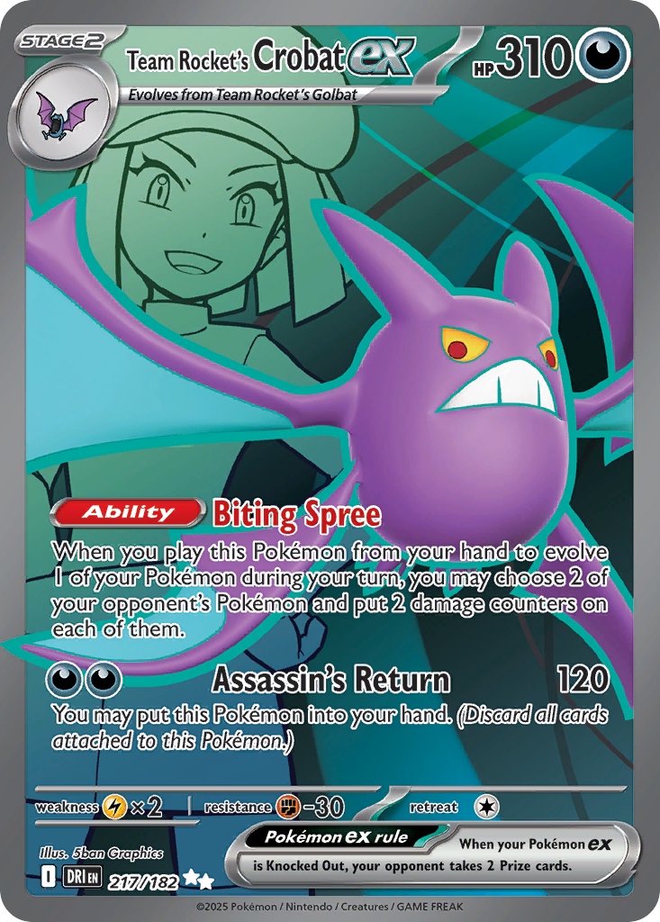 Team Rocket's Crobat ex - 217/182 - Destined Rivals SV10 - Ultra Rare