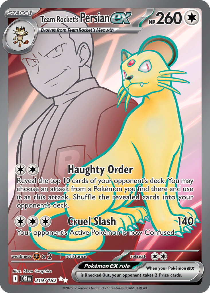 Team Rocket's Persian ex - 219/182 - Destined Rivals SV10 - Ultra Rare
