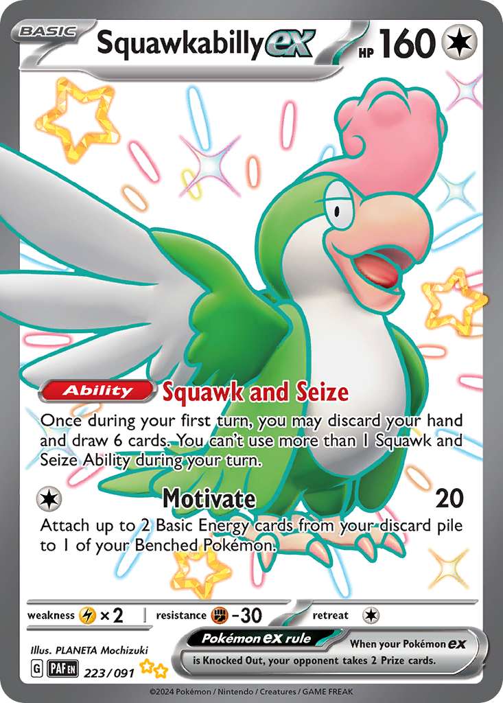 Squawkabilly ex - 223/91 - Paldean Fates SV4PT5 - Shiny Ultra Rare
