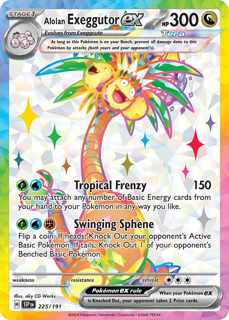 Alolan Exeggutor ex - 225/191 - Surging Sparks SV8 - Ultra Rare