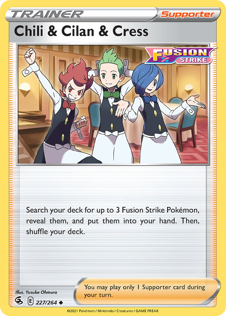 Chili & Cilan & Cress - 227/264 - Fusion Strike SWSH8 - Uncommon