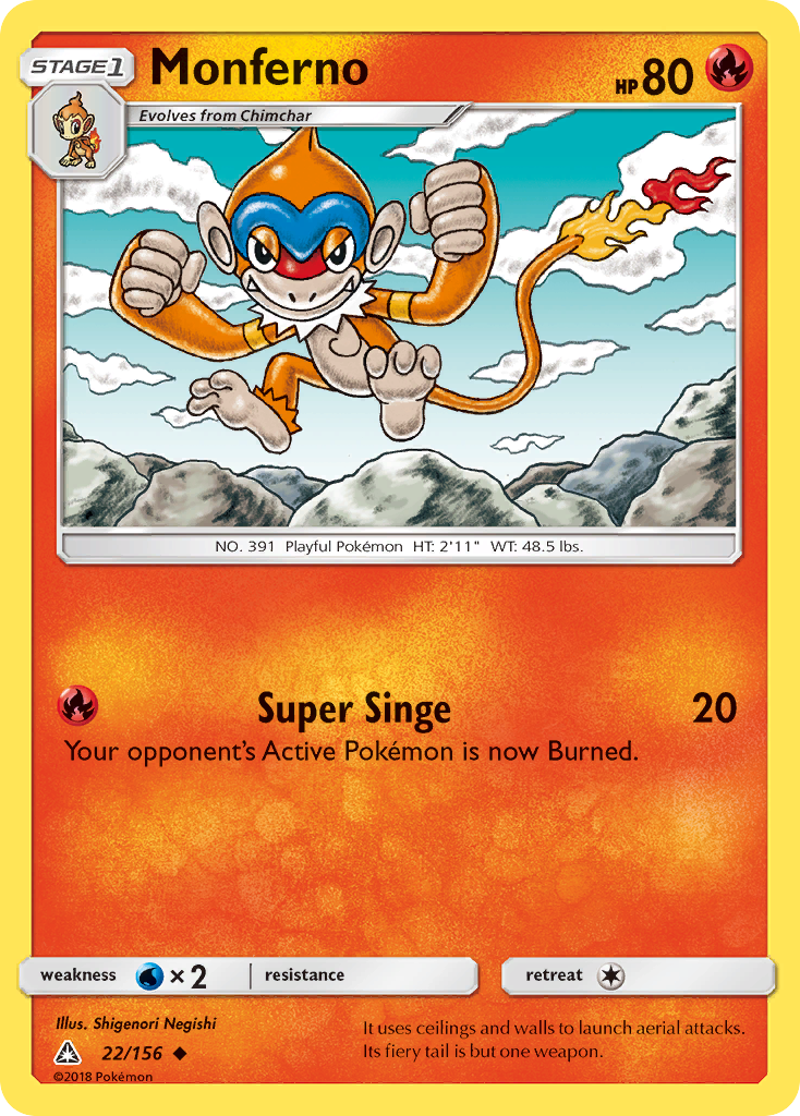 Monferno - 22/156 - Ultra Prism SM5 - Uncommon