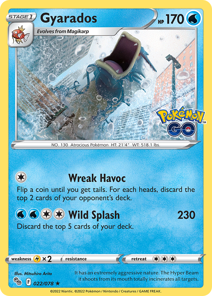 Gyarados - 22/78 - Pokémon GO PGO - Rare Holo