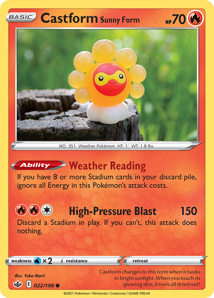 Castform Sunny Form - 22/198 - Chilling Reign SWSH6 - Common