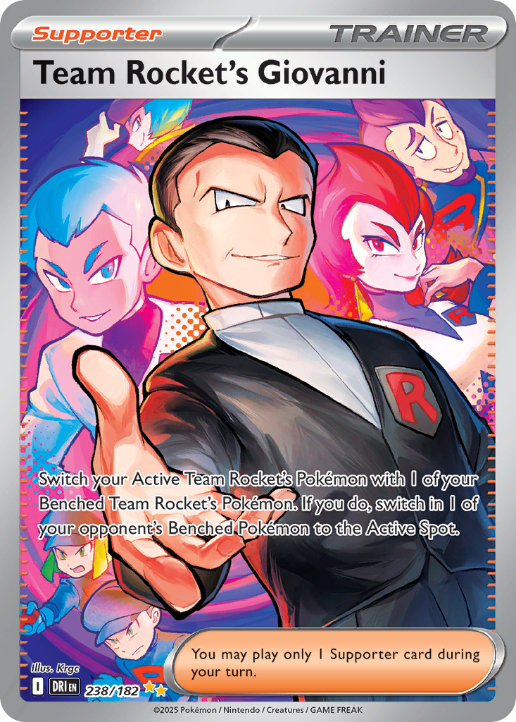 Carta Pokémon Team Rocket's Giovanni de Destined Rivals #238