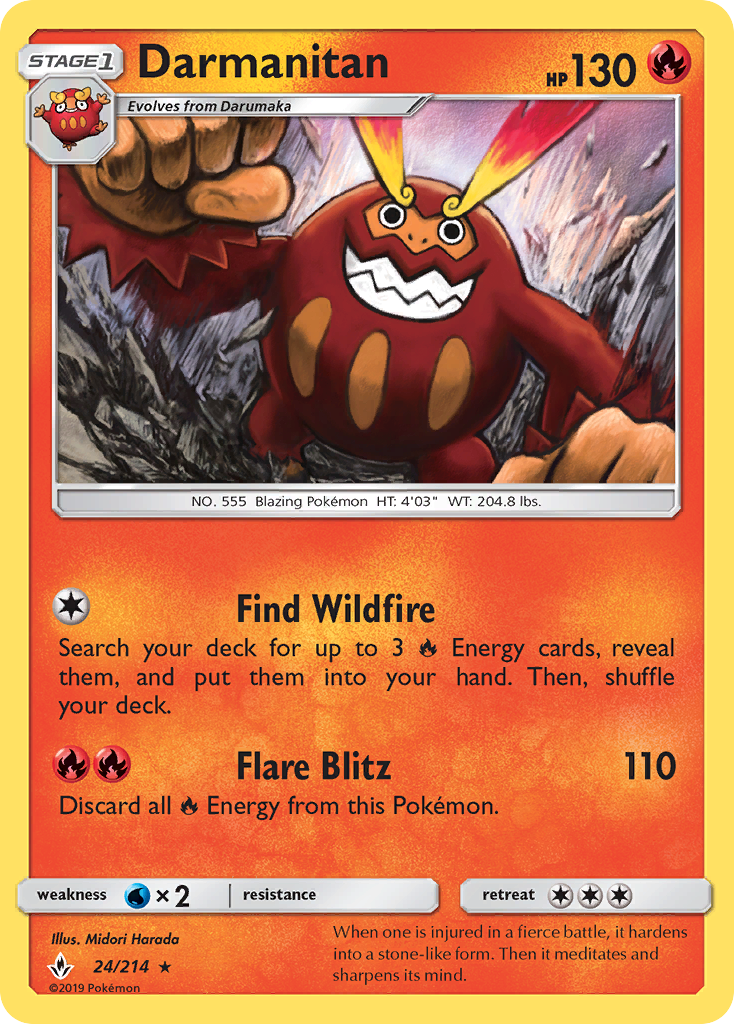Darmanitan - 24/214 - Unbroken Bonds SM10 - Rare