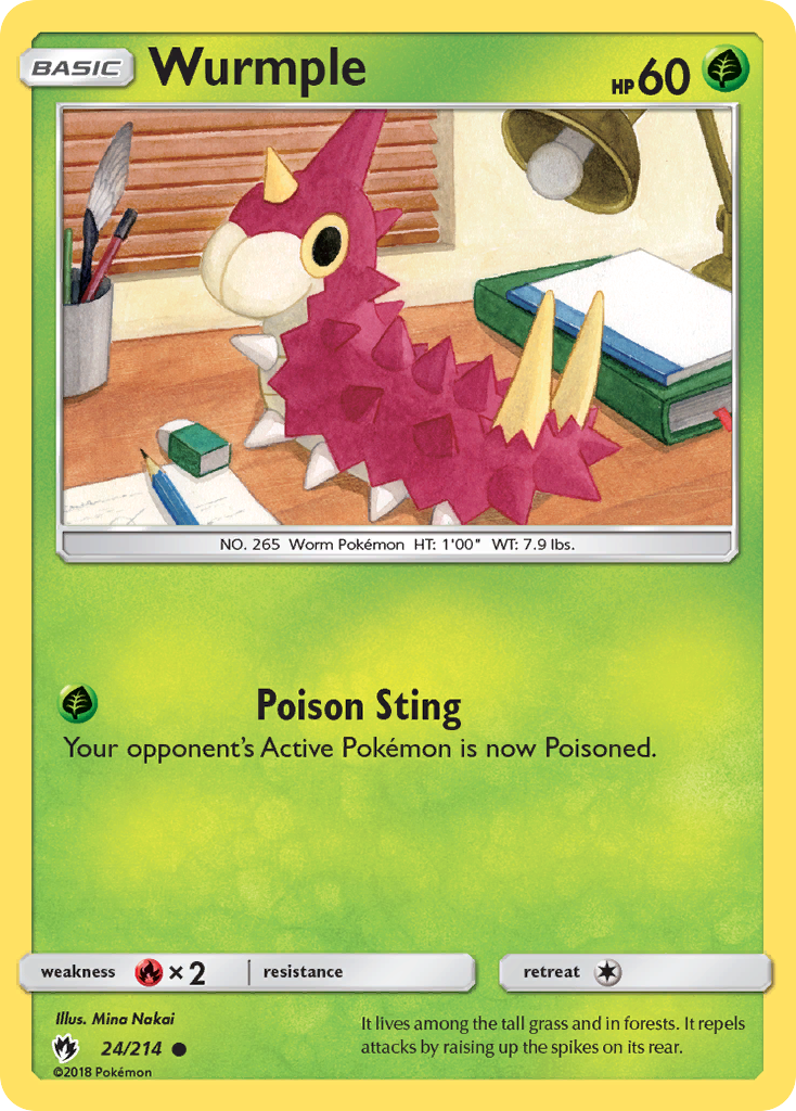 Wurmple - 24/214 - Lost Thunder SM8 - Common