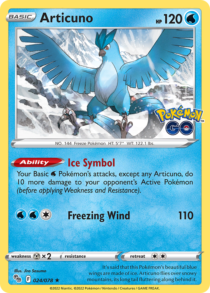 Articuno - 24/78 - Pokémon GO PGO - Rare Holo