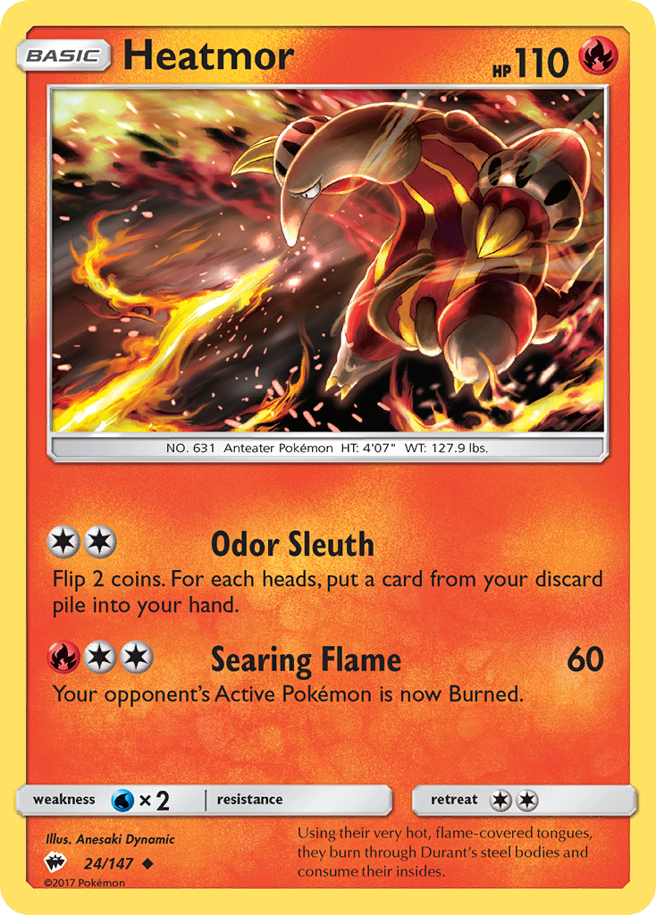 Heatmor - 24/147 - Burning Shadows SM3 - Uncommon