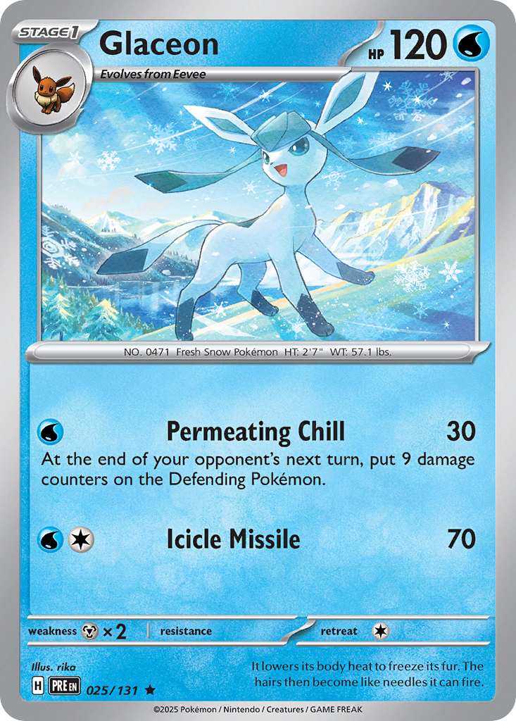 Glaceon - 25/131 - Prismatic Evolutions SV8PT5 - Rare