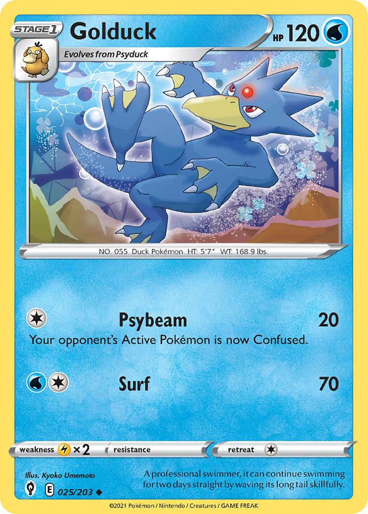 Golduck - 25/203 - Evolving Skies SWSH7 - Uncommon