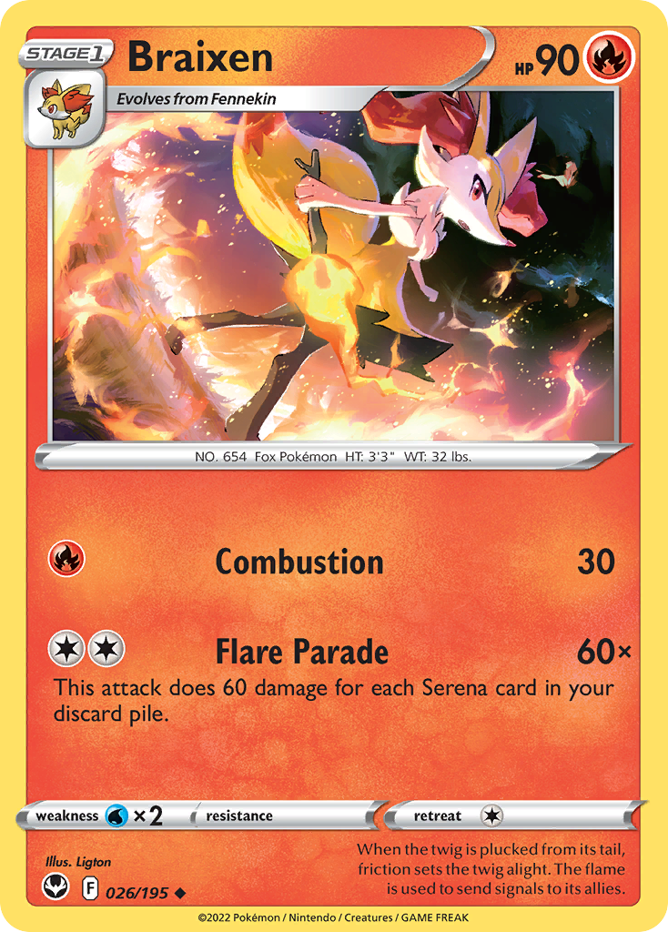 Braixen - 26/195 - Silver Tempest SWSH12 - Uncommon