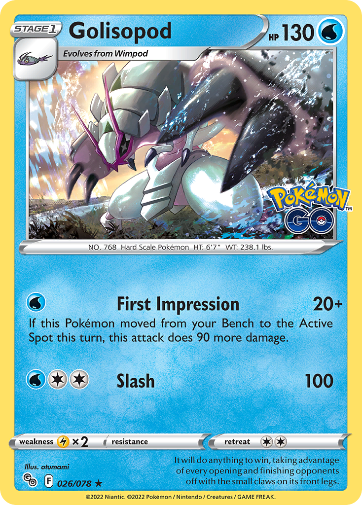 Golisopod - 26/78 - Pokémon GO PGO - Rare Holo