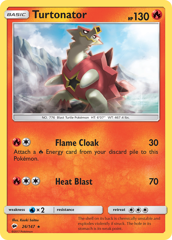 Turtonator - 26/147 - Burning Shadows SM3 - Rare
