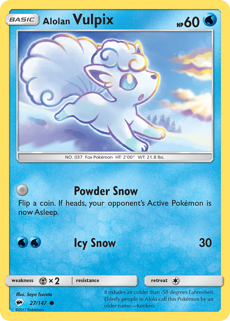 Alolan Vulpix - 27/147 - Burning Shadows SM3 - Common