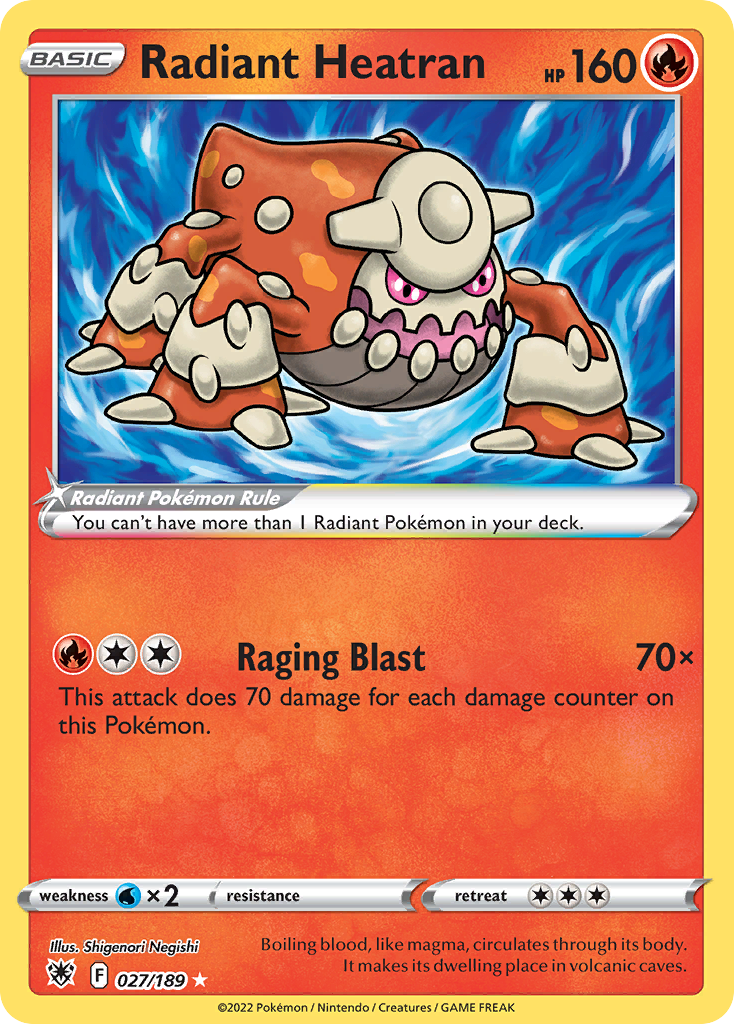 Radiant Heatran - 27/189 - Astral Radiance SWSH10 - Radiant Rare