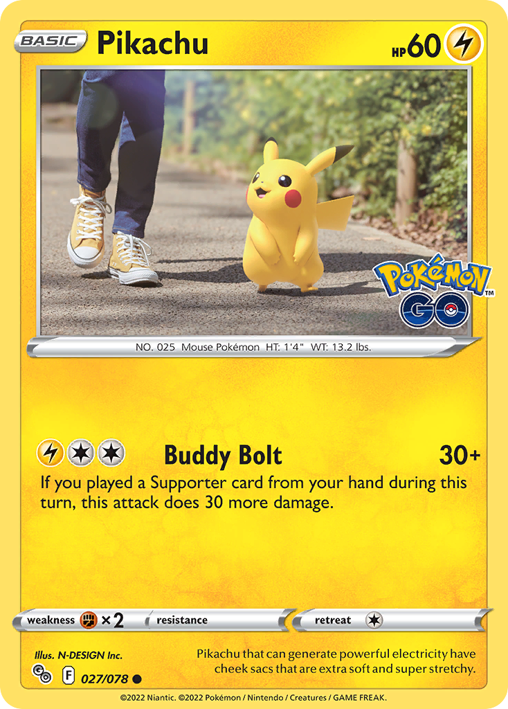 Pikachu - 27/78 - Pokémon GO PGO - Common